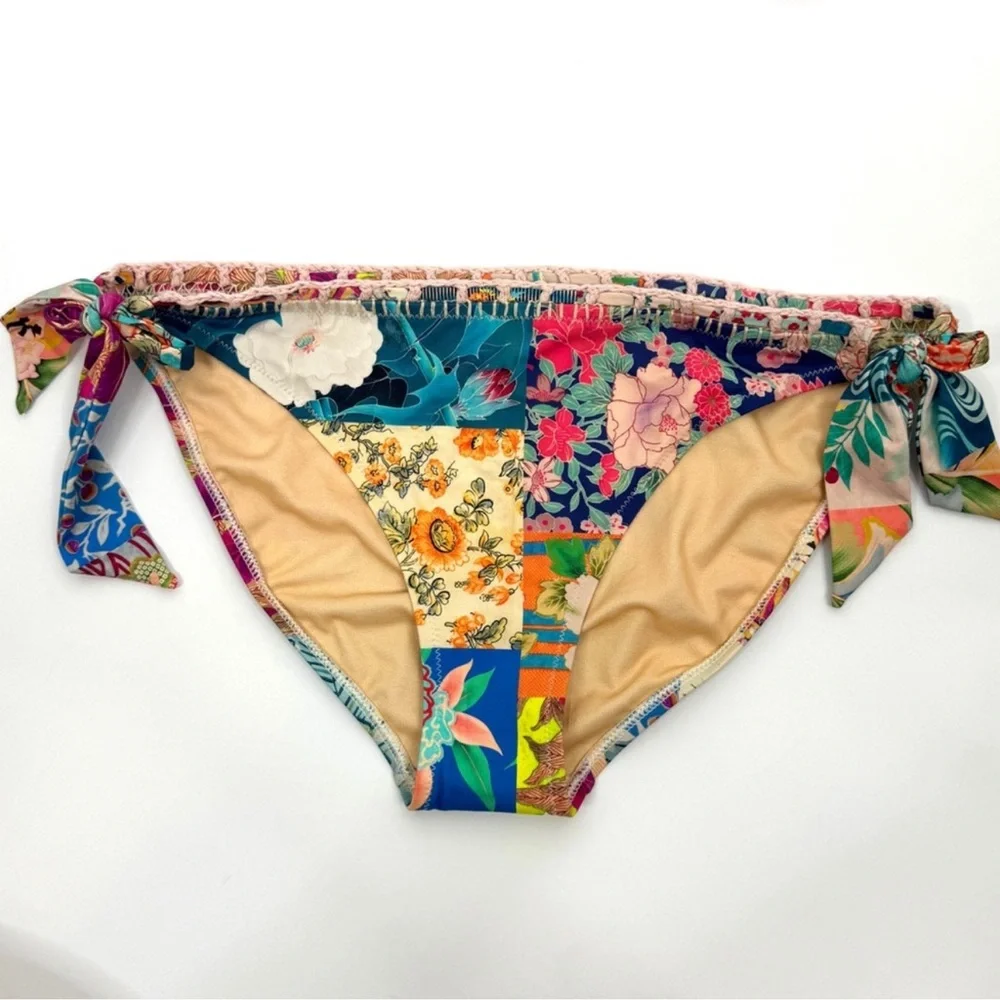 JOHNNY WAS Carribean Boho Bikini Top & Hipster Swimsuit Set NEW Size S
